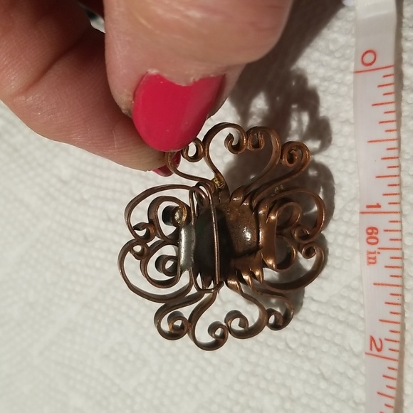 Vintage Copper Filigree Pin - Picture 3 of 4
